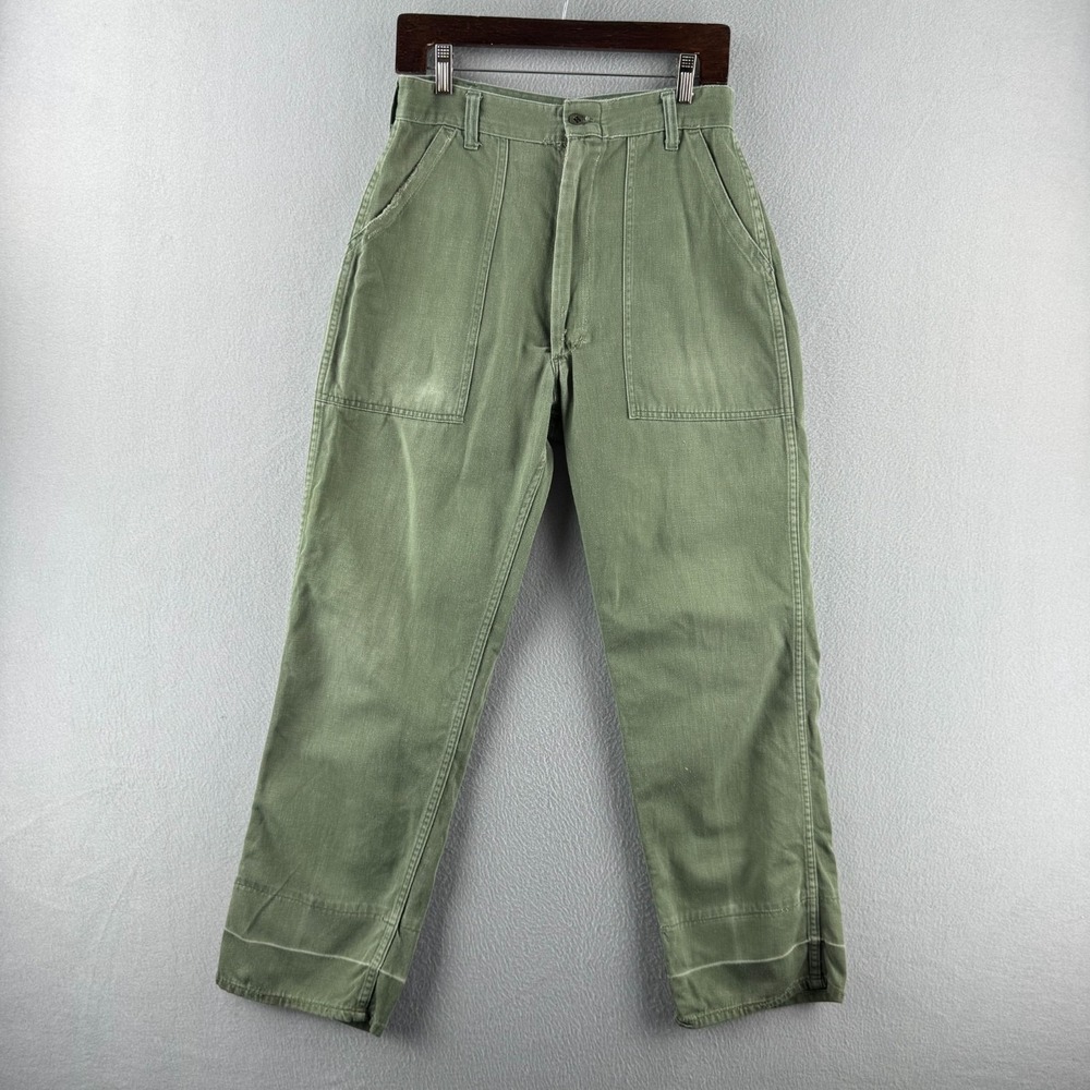 Vintage OG 107 Pants Mens Fits 28x28 60s Vietnam Sateen Baker Fatigue